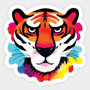 Tiger in Bold Colours Sticker